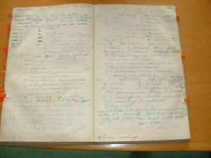 A page from one of the logbooks on the R/V Commando.