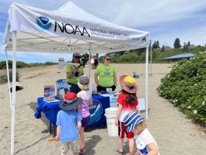WSG team members interacting with the public at a low tide event. 