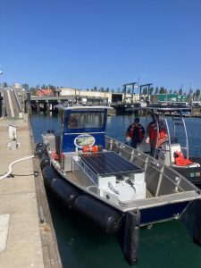 A solar-powered pumpout boat