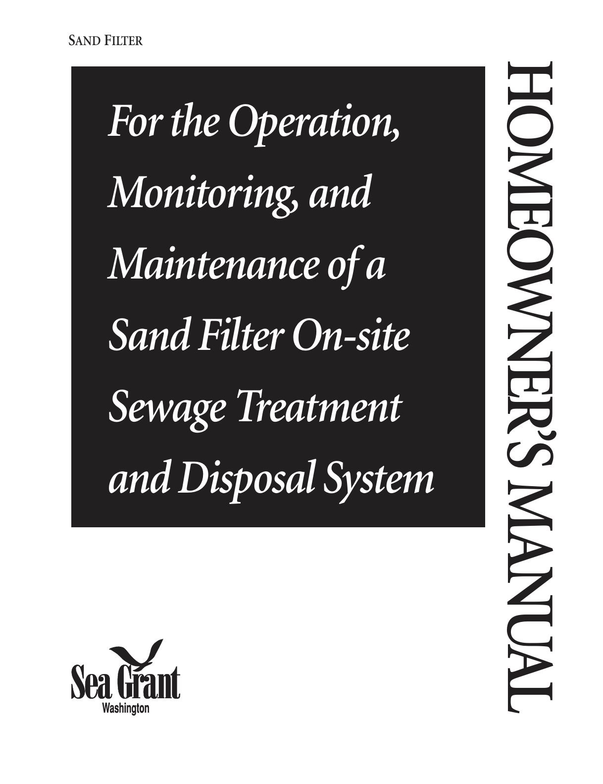 Homeowner’s Manual: Sand Filter