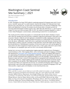 2021 Coastal Monitoring Site Summary