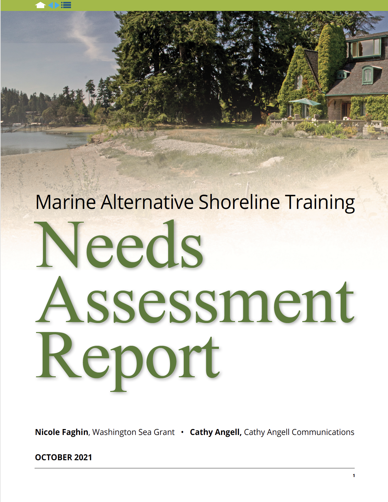 Marine Alternative Shorelines Training Needs Assessment Report