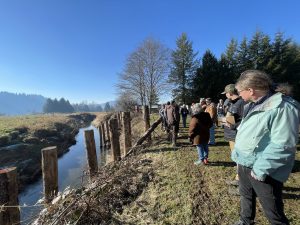 Participants in the Wahkiakum Common Ground workshops look at a restored waterway