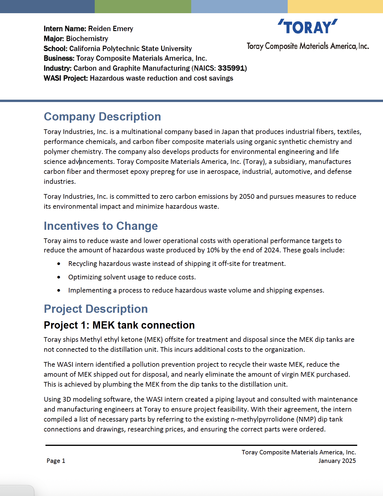 WASI Case Study: Toray Composite Materials America, Inc.