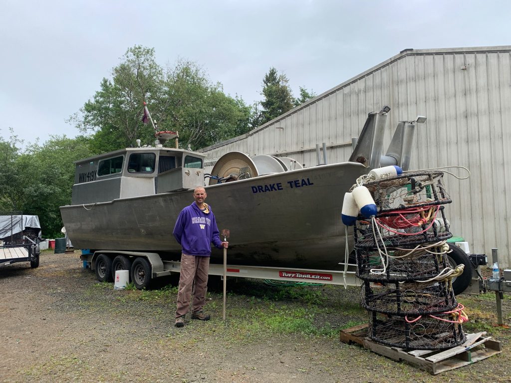 Andy Mitby with his boat
