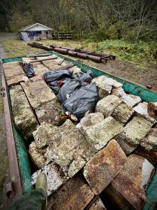 Blocks of Styrofoam removed from a beach cleanup on the Strait of Juan de Fuca